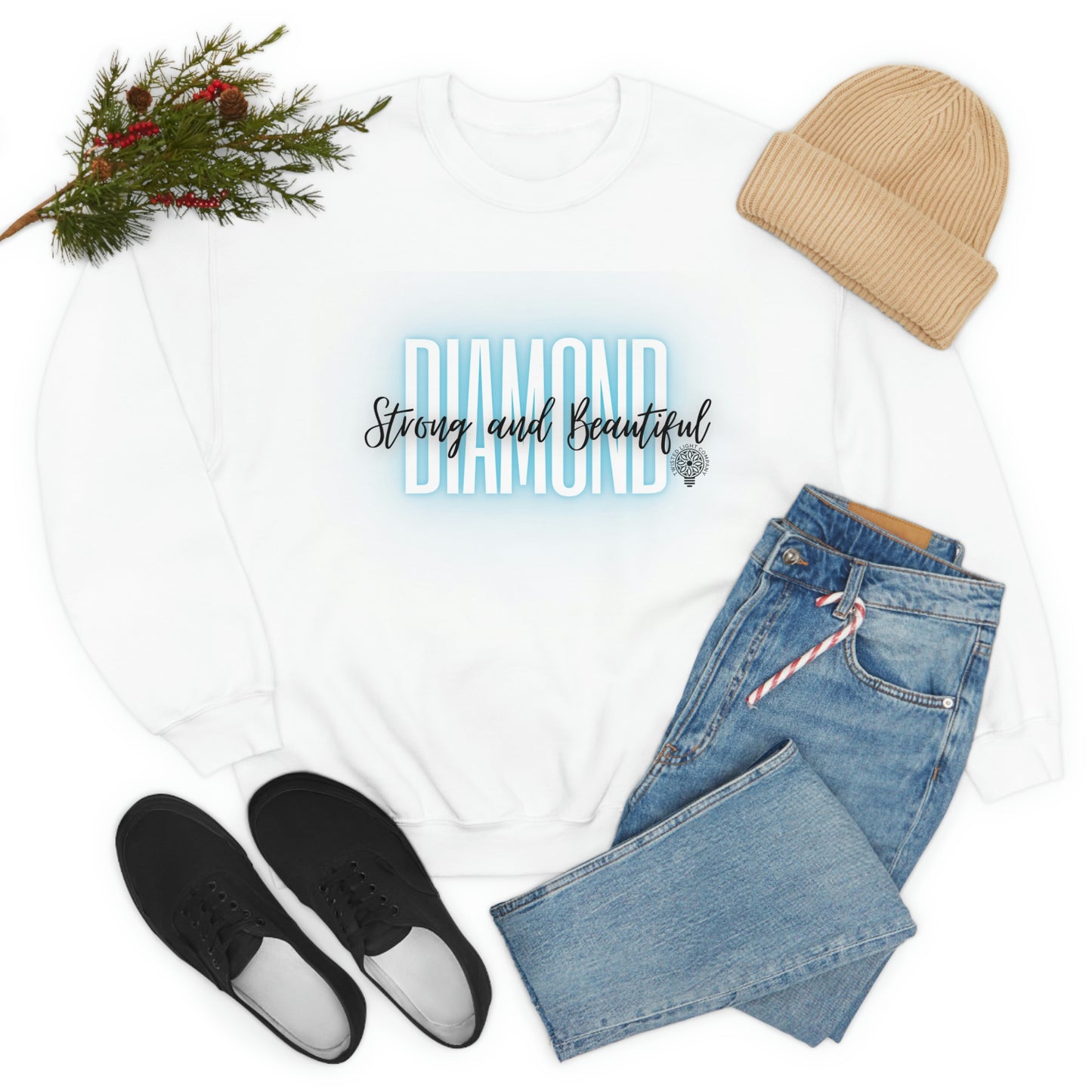 Diamond Strong and Beautiful Heavy Blend Crewneck Sweatshirt