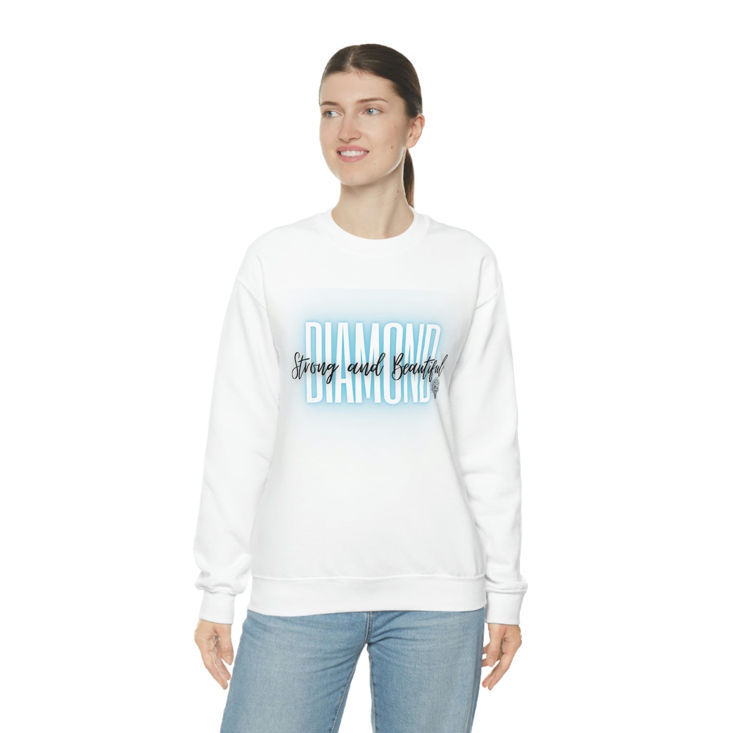 Diamond Strong and Beautiful Heavy Blend Crewneck Sweatshirt