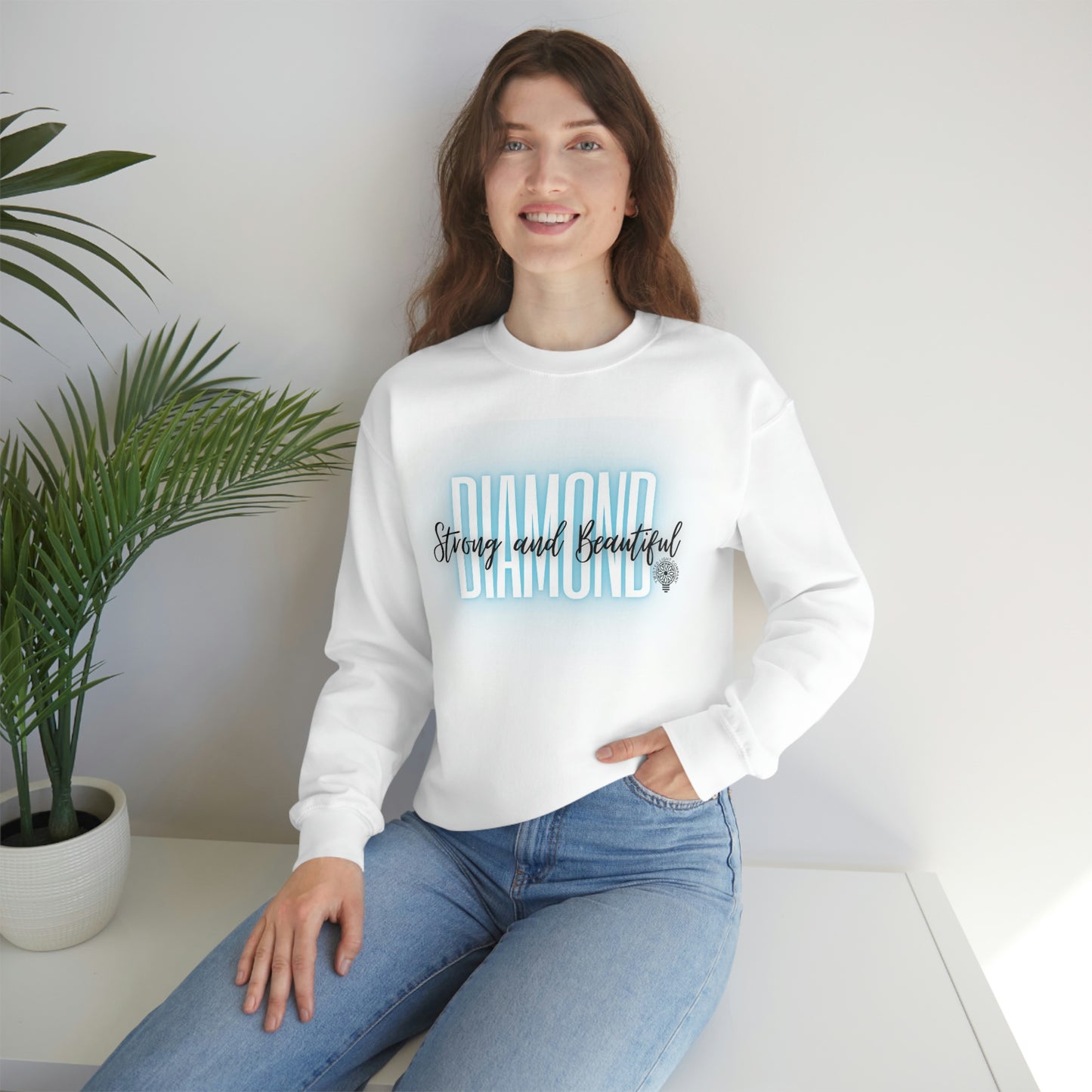 Diamond Strong and Beautiful Heavy Blend Crewneck Sweatshirt